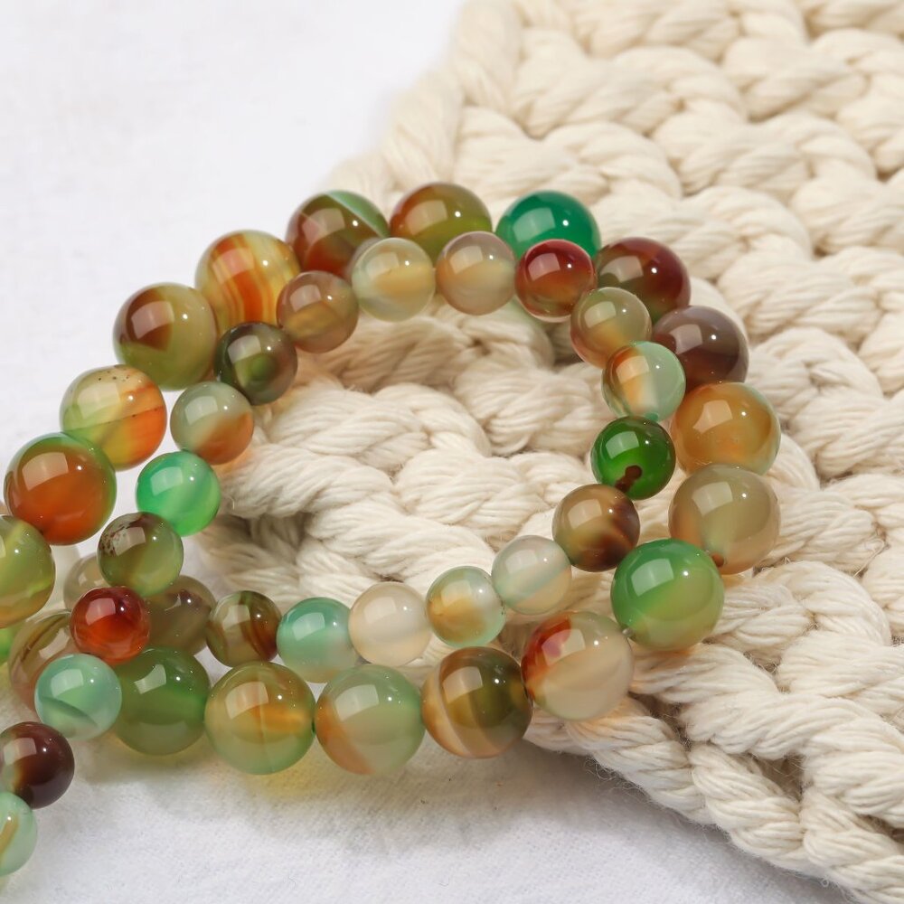6mm Peacock Agate Round Beads DIY Jewelry Making
